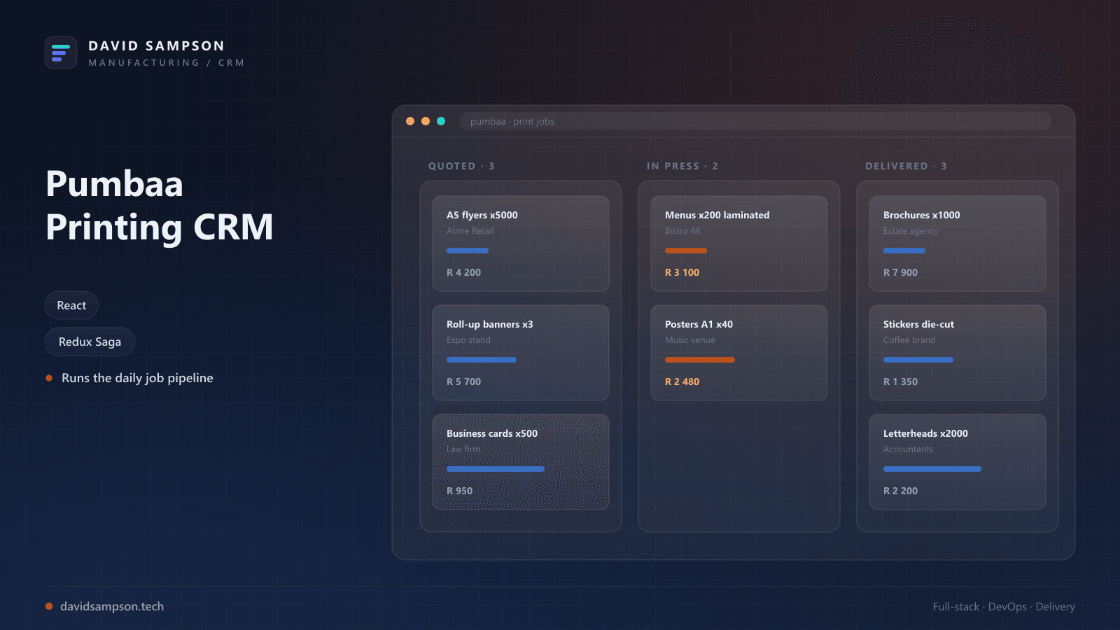 Pumbaa — Printing Services CRM